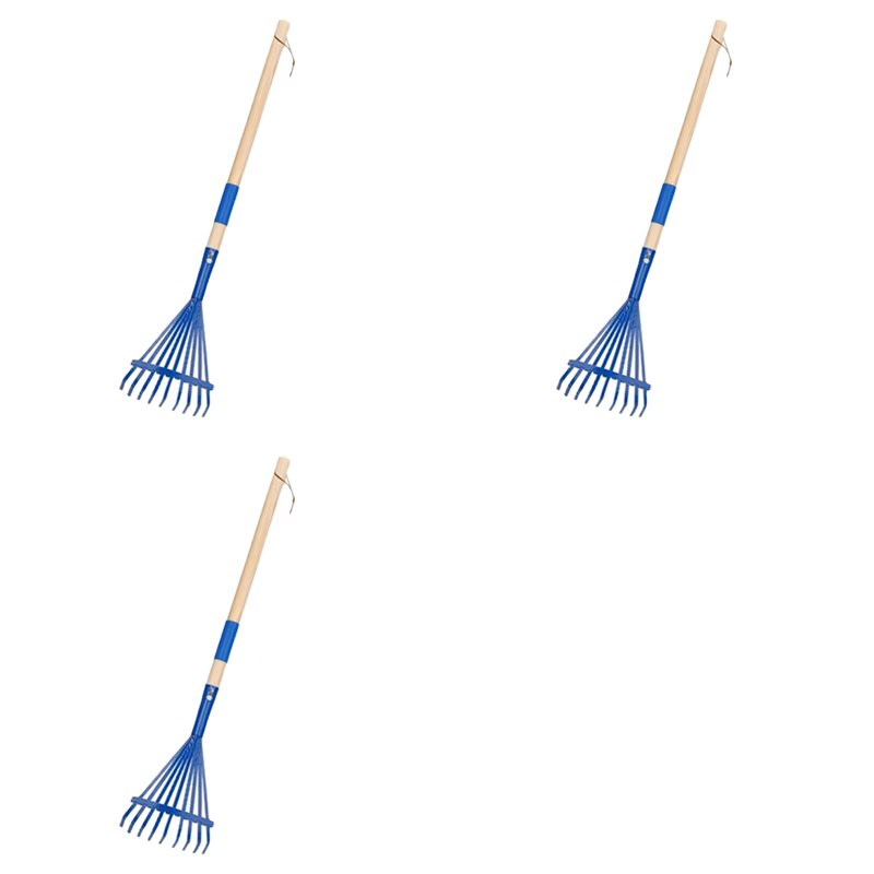 Gardening Tools For 3 Year Old - JHD 3X คราดเด็กพร้อมด้ามไม้เนื้อแข็งและคราดน่ารักสำหรับเด็ก เครื่องมือทำสวนสำหรับเด็กอายุมากกว่า 3 ปี