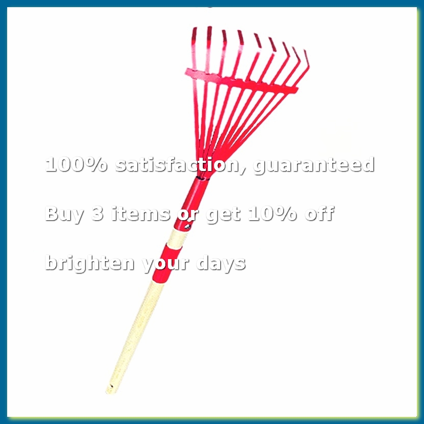 Gardening Tools For 3 Year Old - คราดเด็กพร้อมด้ามไม้เนื้อแข็งและคราดน่ารักสำหรับเด็ก อุปกรณ์ทำสวนสำหรับเด็กอายุ 3 ปีขึ้นไป สีแดง