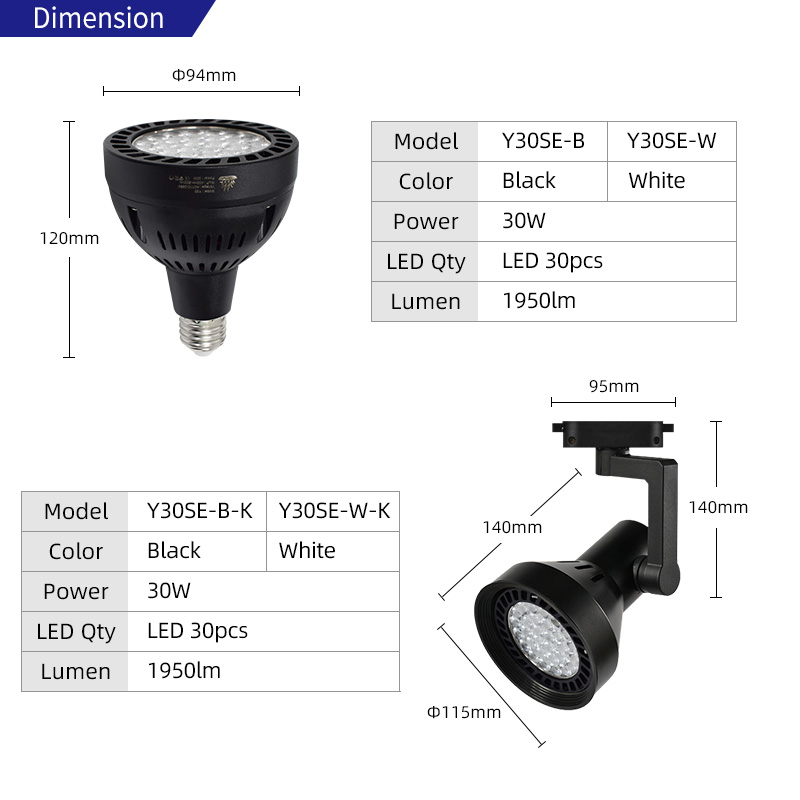Led Grow Light - หลอดไฟ LED อะลูมิเนียมแบบเต็มสเปกตรัม Y30SE สำหรับตู้ปลา พาลูดาเรียม