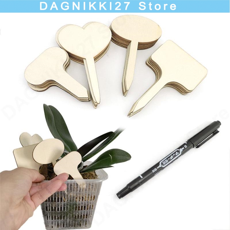 Gardening Tools Types - 10x T-Type ไม้ป้ายเป็นมิตรกับสิ่งแวดล้อมดอกไม้ป้ายหมวดหมู่เครื่องหมายพร้อมปากกาสวนสําหรับบอนไซกระถางสมุนไพรดอกไม้เครื่องมือ V27