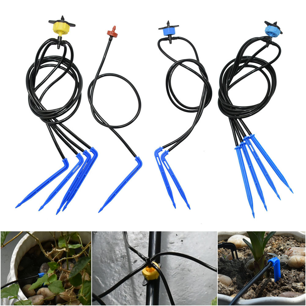 Root Watering Spike - เรือนกระจกกระถางโค้งลูกศรหยดชลประทานชุด 2L4L8L การชดเชยความดัน Dripper 3/5 มม.1/2/4