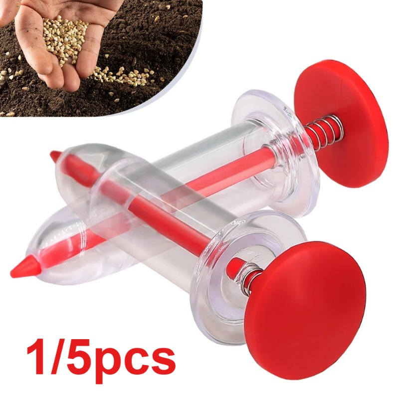 Gardening Tools Hand - เครื่องหยอดเมล็ดแบบฉีด 1 ชิ้น/5 ชิ้น เครื่องหว่านเมล็ดแบบมือถือขนาดเล็ก เครื่องหว่านปุ๋ยและเมล็ดพันธุ์สำหรับสวน