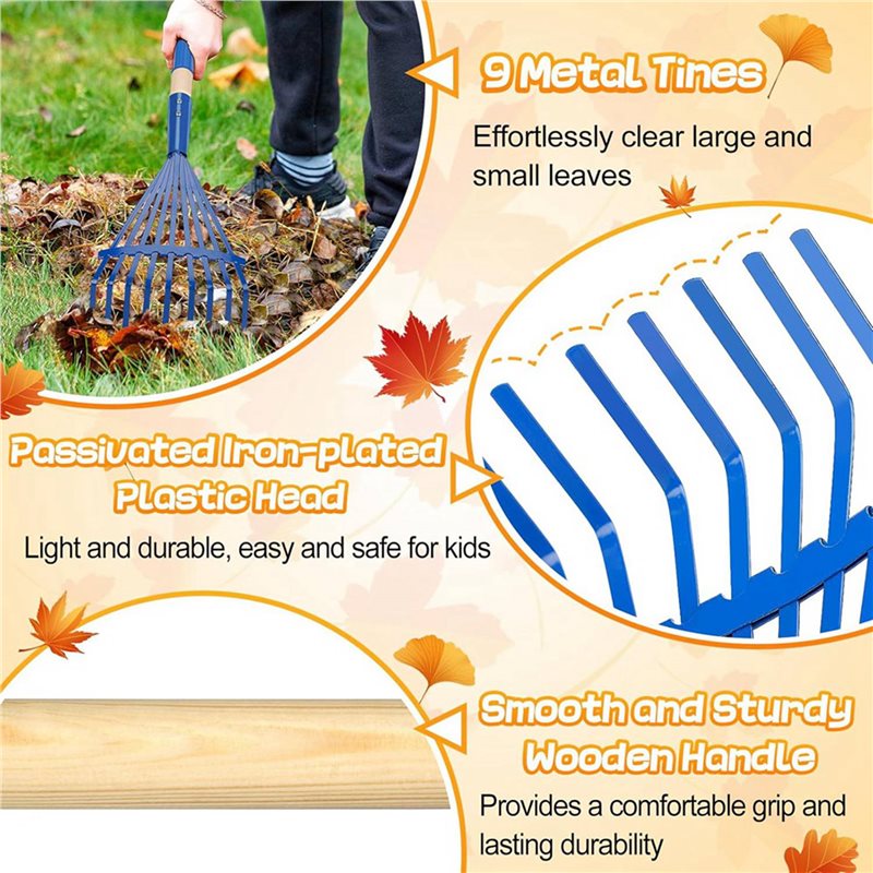 JHD 3X คราดเด็กพร้อมด้ามไม้เนื - Gardening Tools For 3 Year Old บทวิจารณ์และราคา