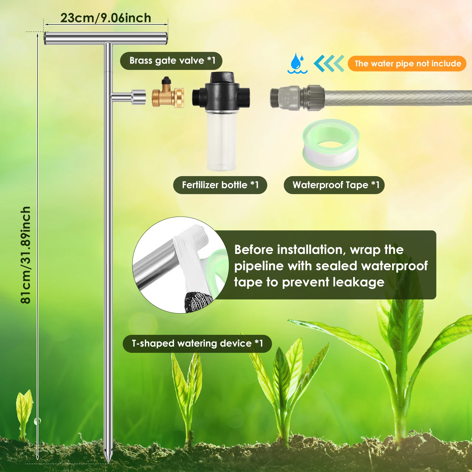 เครื่องมือรดน้ำต้นไม้ ทำจากสแต - Root Watering Spike บทวิจารณ์และราคา
