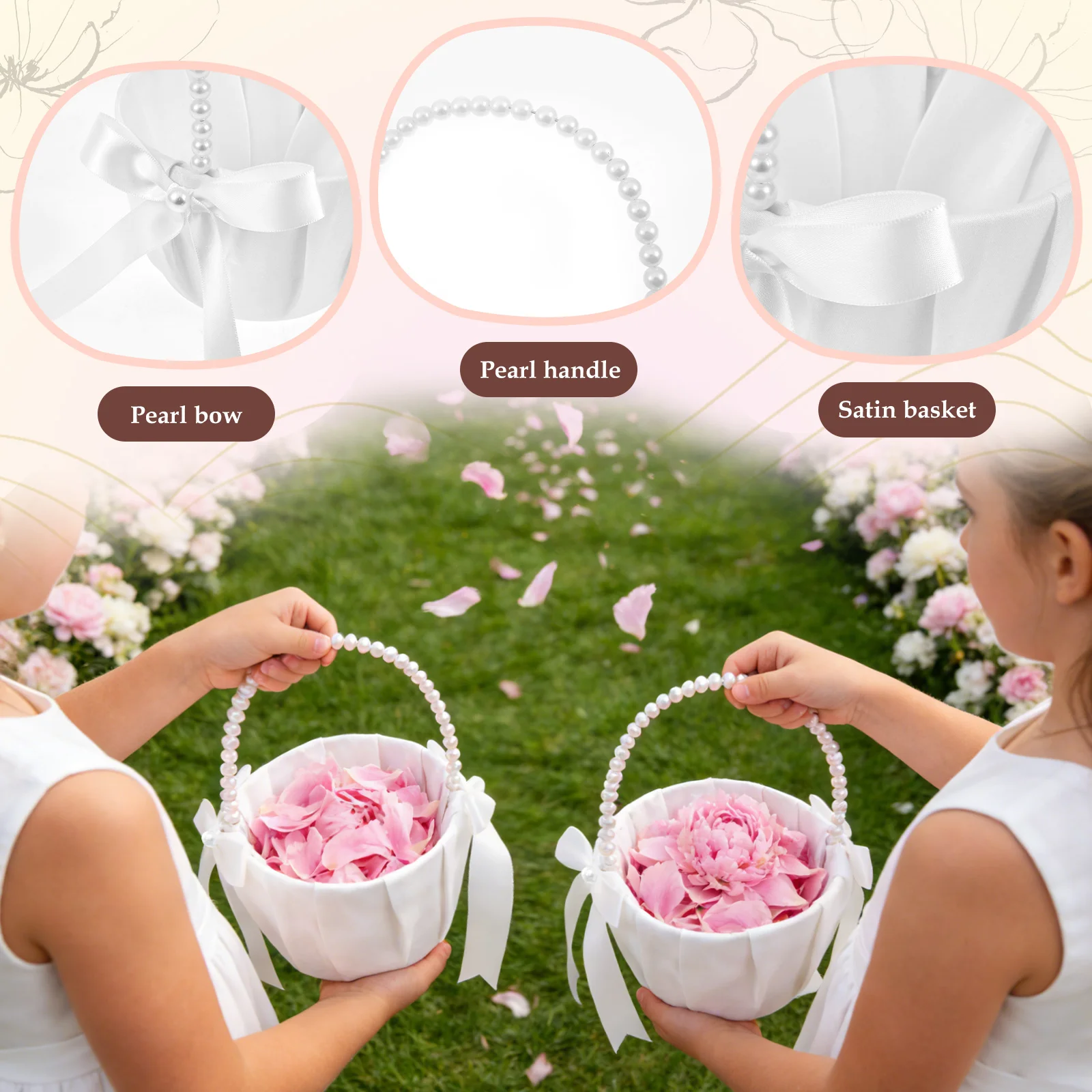 2 ชิ้น ตะกร้าดอกไม้งานแต่งงาน  - Gardening Tools Girls บทวิจารณ์และราคา